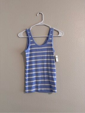 NWT aerie Blue and White Striped Scoop Tank